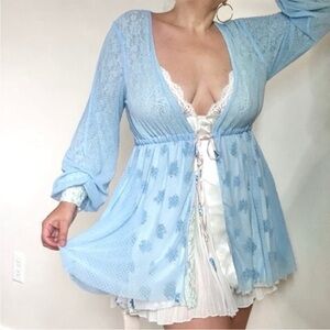 We Are HAH Make It a Double Reversible Robe Size XS Lace Floral Romantic Robe